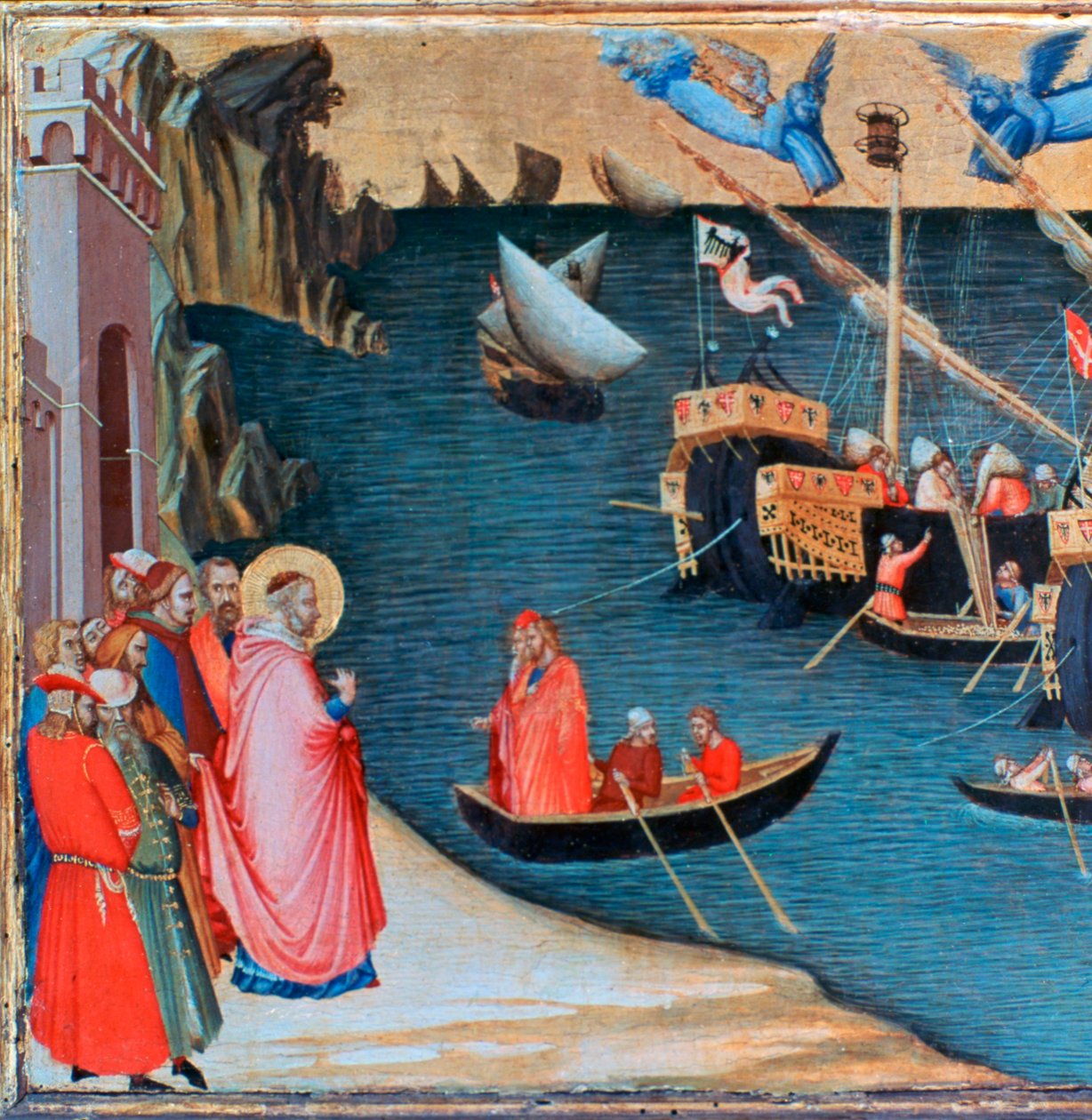 St Nicholas redder Mira fra hungersnød, c1327-1332 av Ambrogio Lorenzetti