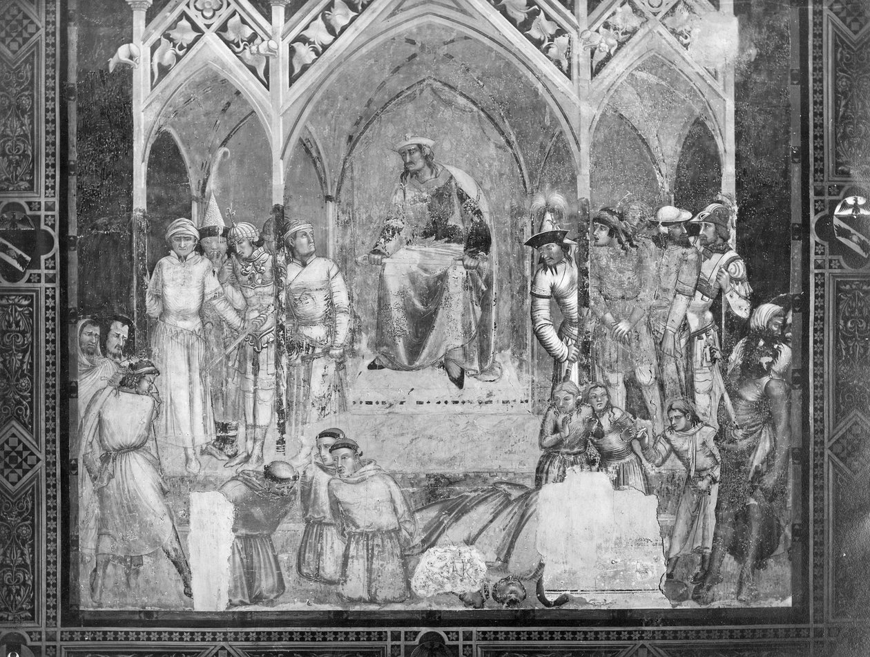 Halshuggingen av fransiskanermunkene før sultanen, ca. 1331 av Ambrogio Lorenzetti