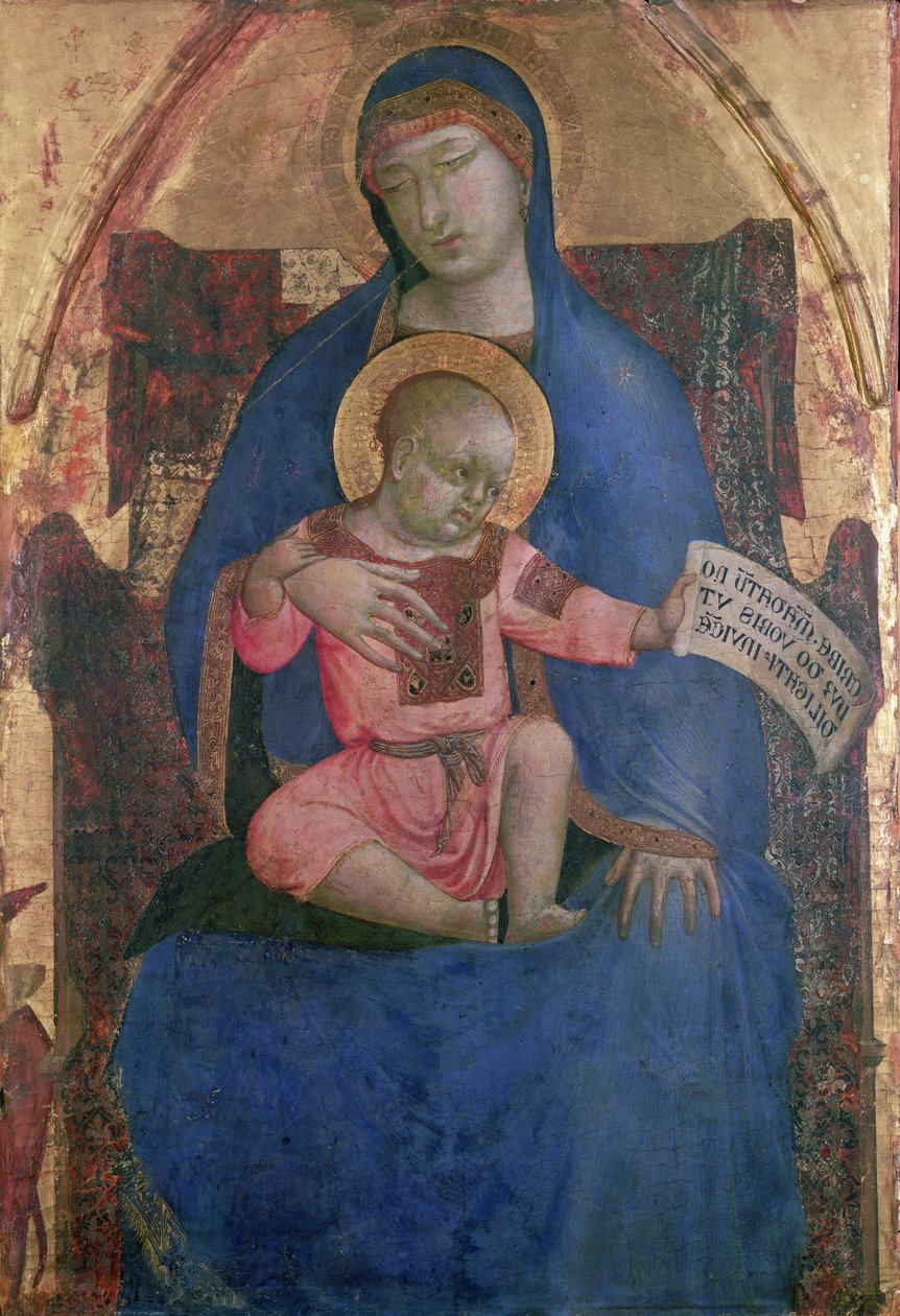 Virgin and Child Enthroned, 1300-tallet av Ambrogio Lorenzetti
