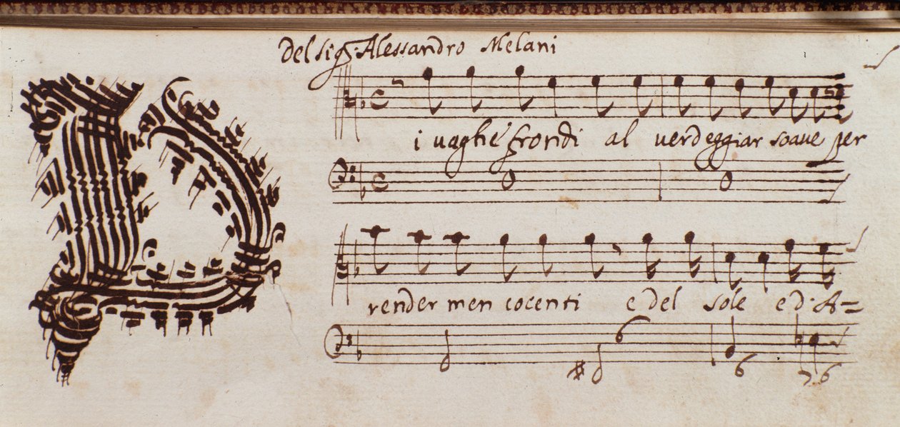 Side med samling av partiturer av Alessandro Stradella av Ambrogio Preda