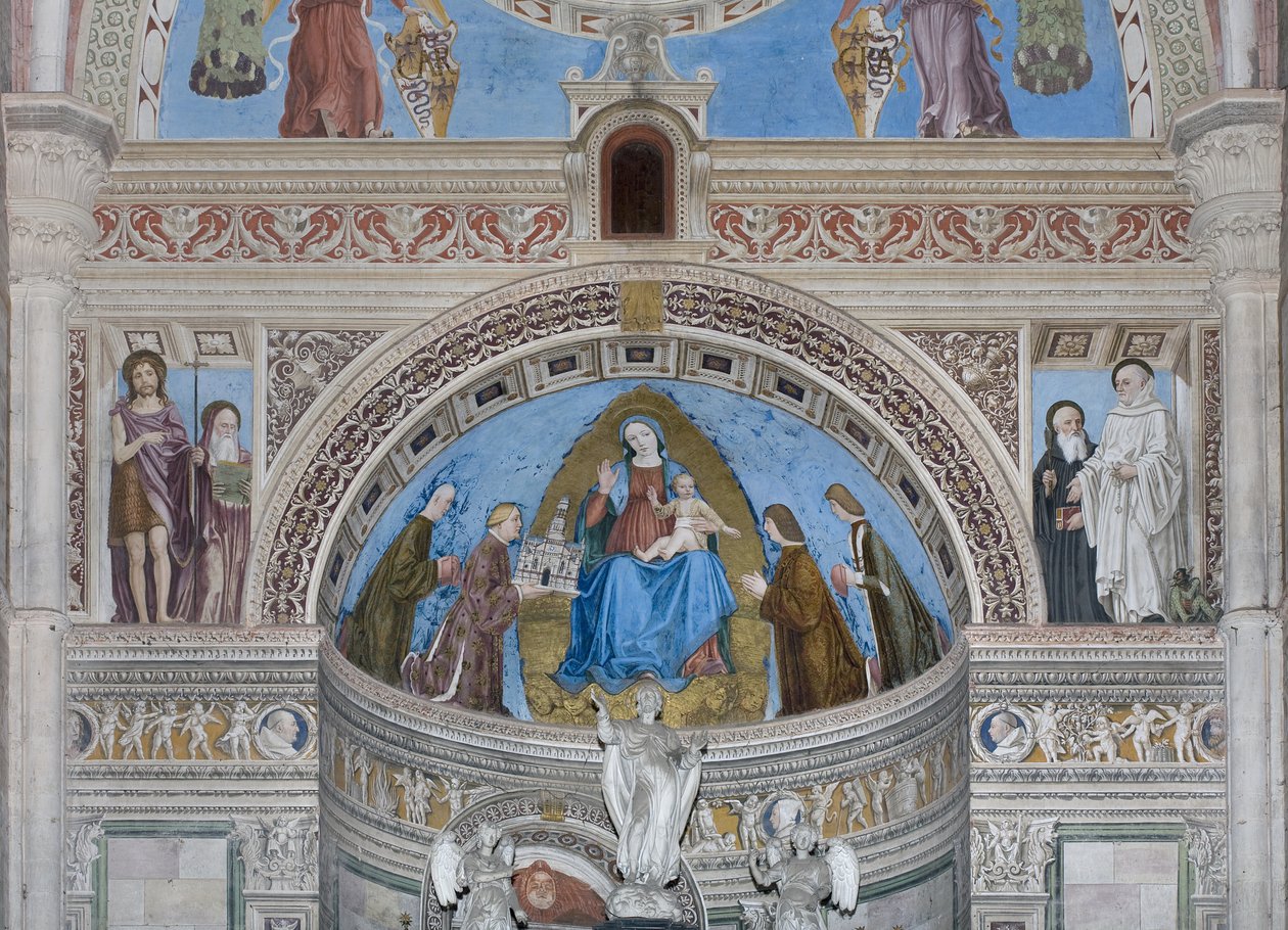 Gian Galeazzo Visconti og sønner tilbyr modellen av Charterhouse til Jomfru Maria, 1500-1522 av Ambrogio da Fossano