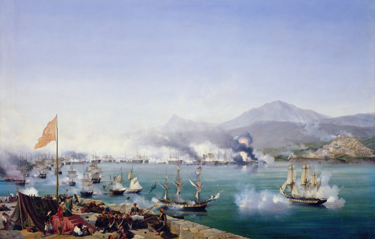 Slaget ved Navarino, 20. oktober 1827 av Ambroise Louis Garneray