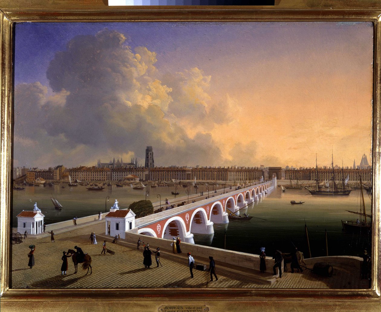 Havnen og byen Bordeaux av Louis Garneray, sd. ca 1820, Olje på lerret, H. 0,330; L. 0,460. CCIP Coll. av Ambroise Louis Garneray