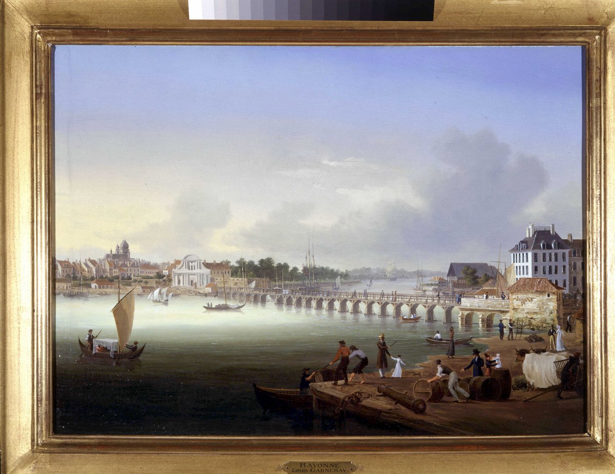Bayonne av Louis Garneray, sd. c. 1820, Olje på lerret, H. 0,330; L. 0,460. av Ambroise Louis Garneray