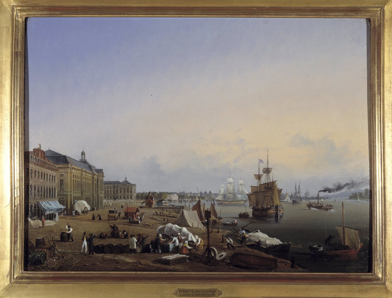 Bordeaux, tollstedene av Louis Garneray, sd. ca 1820, Olje på lerret, H. 0,330; L. 0,460. CCIP Coll. av Ambroise Louis Garneray