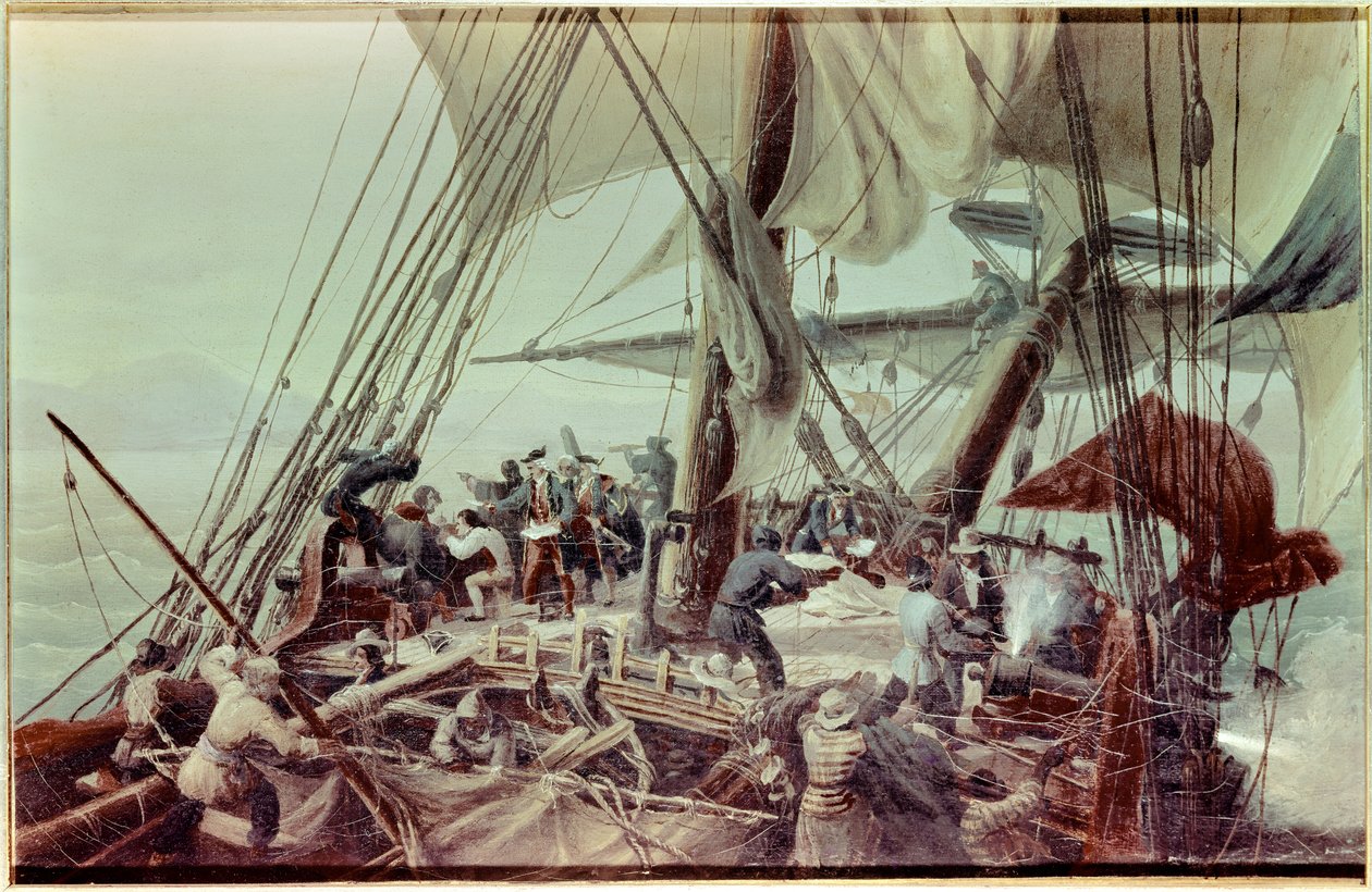 Oppdaget Louisiana av Louis Antoine, greve av Bougainville (1729-1811) av Ambroise Louis Garneray
