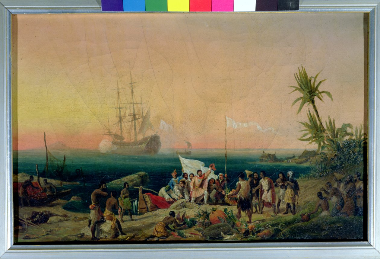 Jean de Bethencourt (ca. 1360-1425), Norman Navigator, oppdaget øya Lanzarote i 1402, 1848 av Ambroise Louis Garneray