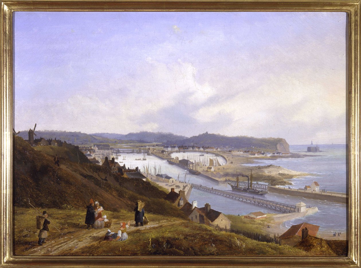 Le port de Boulogne av Louis Garneray, sd. ca 1820, Olje på lerret, H. 0,330; L. 0,460. CCIP Coll. av Ambroise Louis Garneray