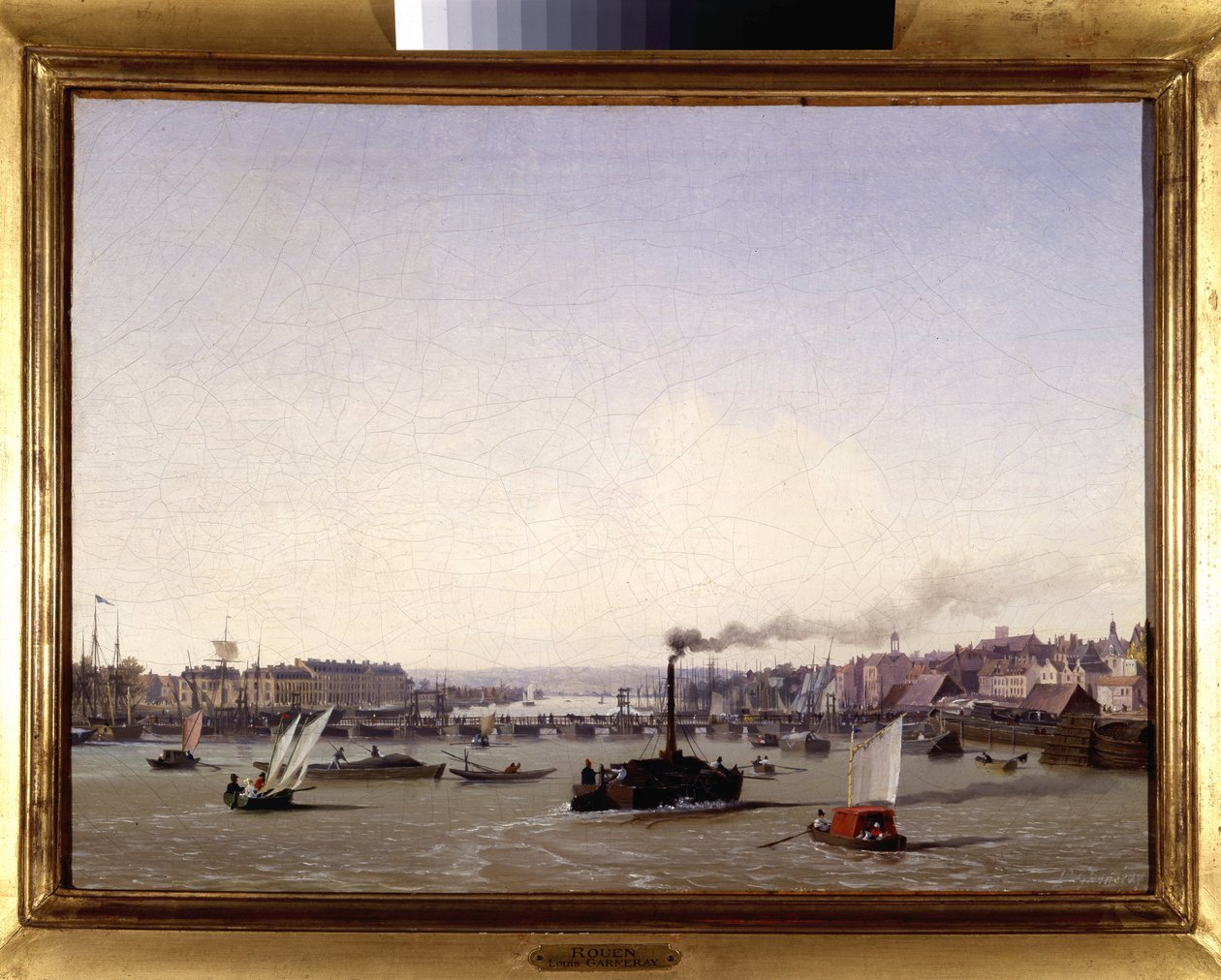 Le port de Rouen, av Louis Garneray, sd. ca 1820, Olje på lerret, H. 0,330; L. 0,460. CCIP Coll. av Ambroise Louis Garneray