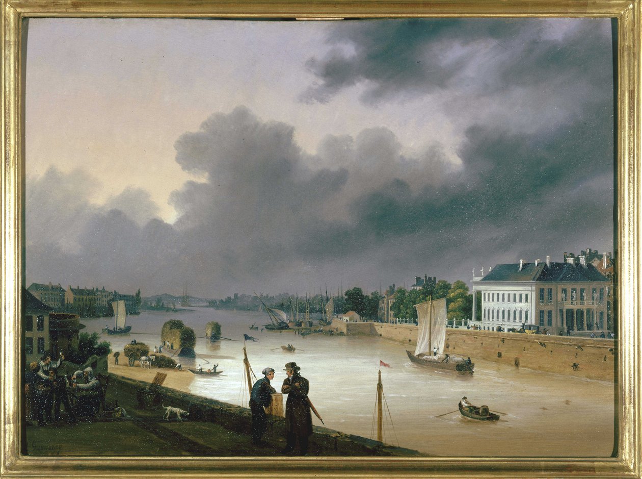 Havnen i Nantes av Louis Garneray, sd. ca 1820, Olje på lerret, H. 0,330; L. 0,460. CCIP Coll. av Ambroise Louis Garneray