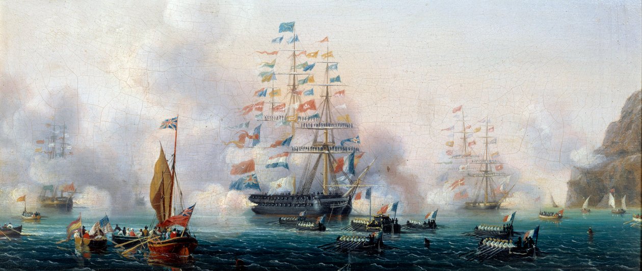 Translation des ashes de Napoleon I le 7/10/1840 Maleri av Ambroise Louis Garneray (1783-1857) Sevres fra 1800-tallet, archives de la fabrication - Overføring av Napoleon I