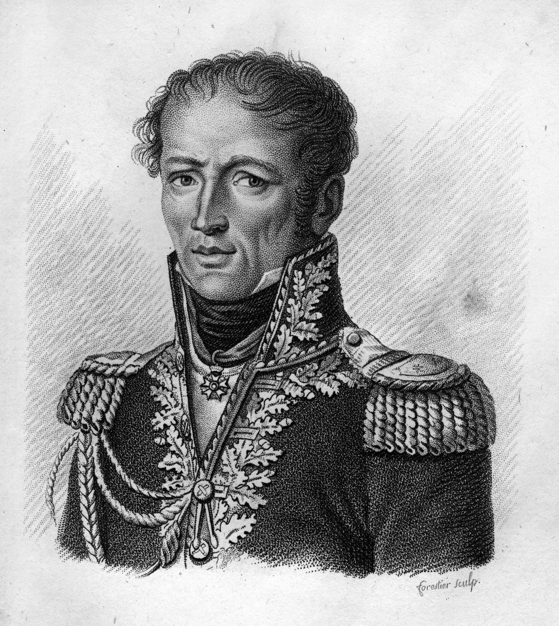 Antoine, Count Drouot Général francais (1774 to 1847) - “” in Portraits des généraux français en suite les victoires et conquêtes des Français””. Engraved by Ambroise Tardieu in 1818. Stella Collection. av Ambroise Tardieu