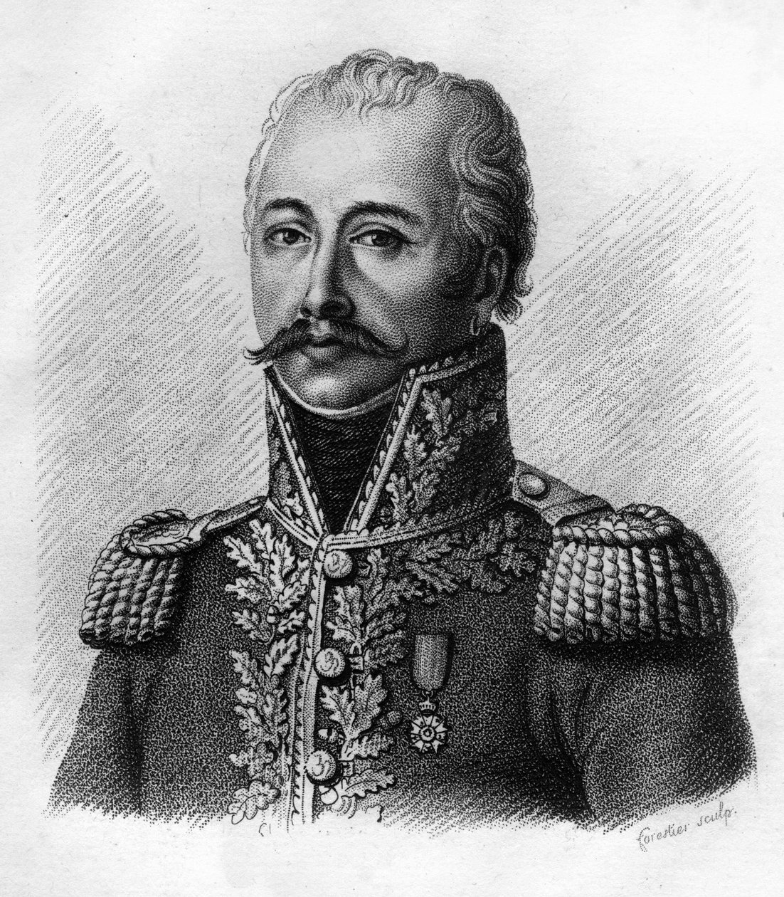 Antoine Guillaume MAURAIHAC fra ELMAS de la COSTE dit DELMAS (1767-1813) - i Portretter av franske generaler etter franskmennenes seire og erobringer». Gravert av Ambroise Tardieu i 1818. Stella Collection.””” av Ambroise Tardieu