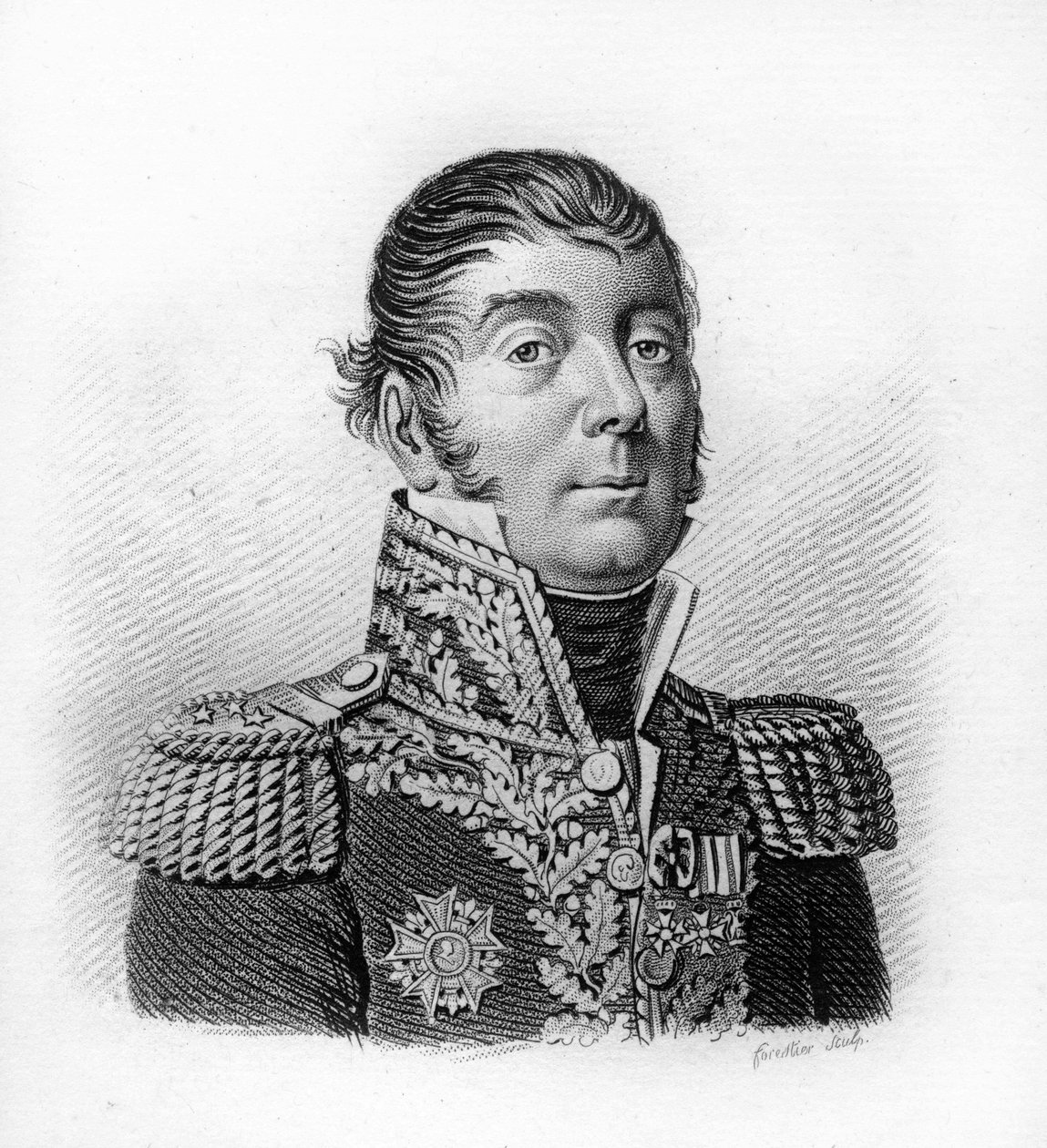 Antoine Guillaume Rampon (1759-1842) - in “Portraits des généraux français en suite les victoires et conquêtes des français””. Engraved by Ambroise Tardieu in 1818. Stella Collection. av Ambroise Tardieu