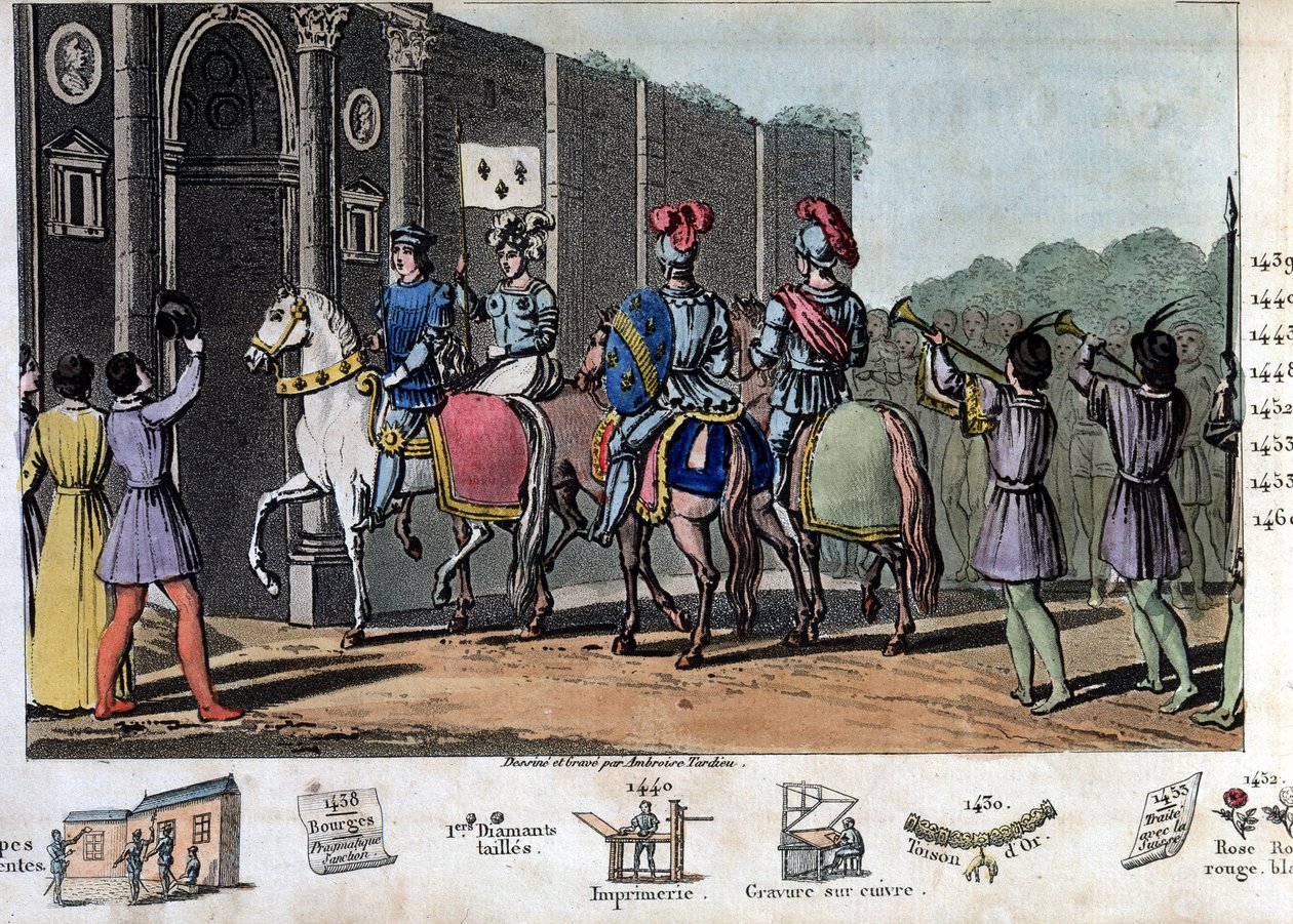 Charles VII sier "Den seirende" (1403-1461). Engelskmennene ble beleiret i Orléans, men Jeanne d