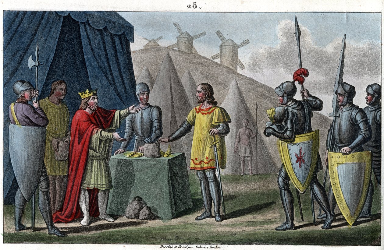 Charles, det karolingiske dynastiet, regjerte fra 884 til 887. Han våget ikke å angripe normannerne som beleiret Paris, og kjøpte Fred fra dem. Charles-le-Gros er ikke inkludert i den numeriske rekkefølgen av konger, han regnes som regent eller usurpator.  av Ambroise Tardieu