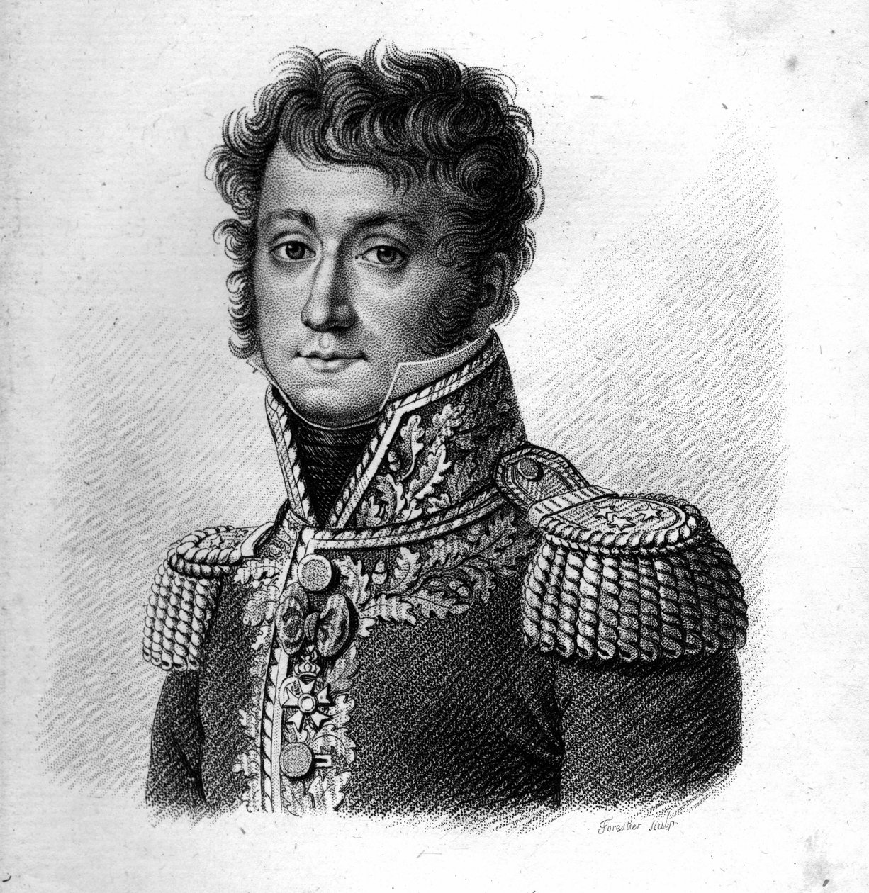 General Baron Gilbert Desiree Joseph Bachelu. (1777-1849).i "" Portretter av de franske generalene"". Gravert av Ambroise Tardieu i 1818. Stella Collection av Ambroise Tardieu