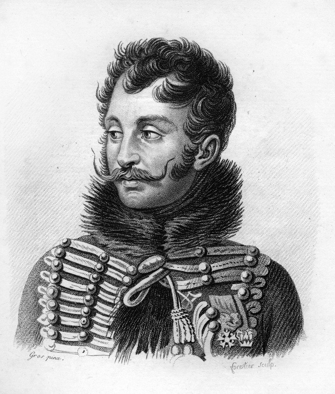 General grev Antoine de Lasalle (1775-1809), drept i Wagram.- i «Portretter av franske generaler etter franskmennenes seire og slag»». Gravert av Ambroise Tardieu i 1818. Stella Collection. av Ambroise Tardieu