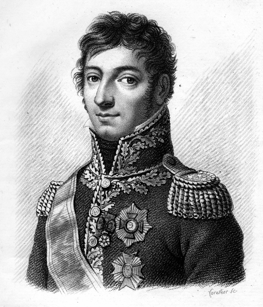 General Lefèvre Desnouettes (1773-1822) - i "Portretter av de franske generalene etter franskmennenes seire og erobringer". Gravert av Ambroise Tardieu i 1818. Stella Collection. av Ambroise Tardieu