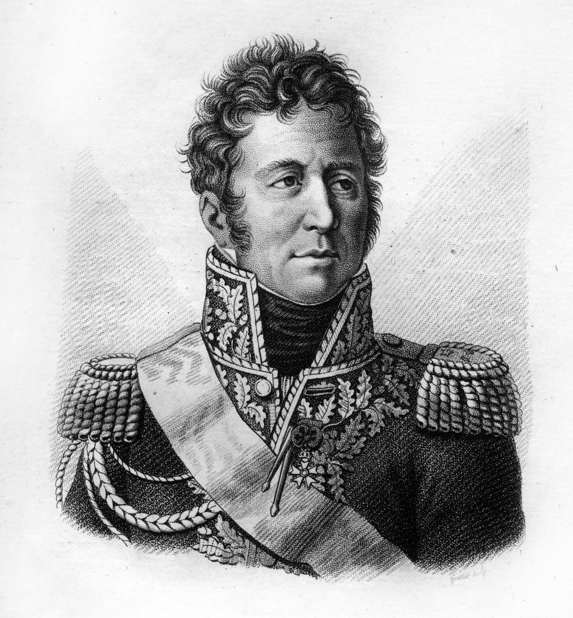 Jacques Alexandre Bernard Law, Marquis de Lauriston, Marshal of France (1768-1828) - in “Portraits des généraux français en suite les victoires et conquêtes des Français”” Engraved by Ambroise Tardieu in 1818. Stella Collection. av Ambroise Tardieu