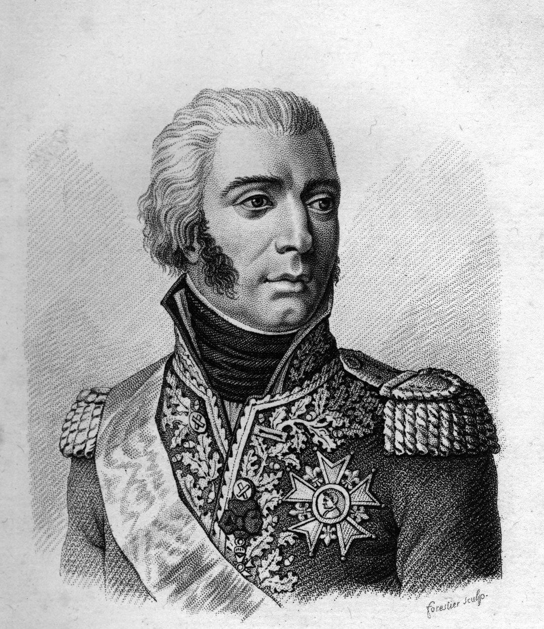 Jean - Baptiste Bessières Duke of Istria Maréchal of France (1768 to 1813).- in Portraits of the French generals following the victories and conquests of the French. Engraved by Ambroise Tardieu in 1818. Stella Collection. av Ambroise Tardieu