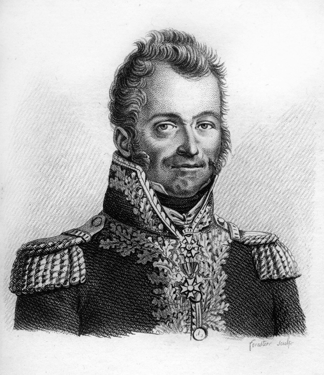 Jean François Rome, brigadegeneral (1773-1826) - i "Portretter av franske generaler etter franskmennenes seire og erobringer"". Gravert av Ambroise Tardieu i 1818. Stella Collection. av Ambroise Tardieu