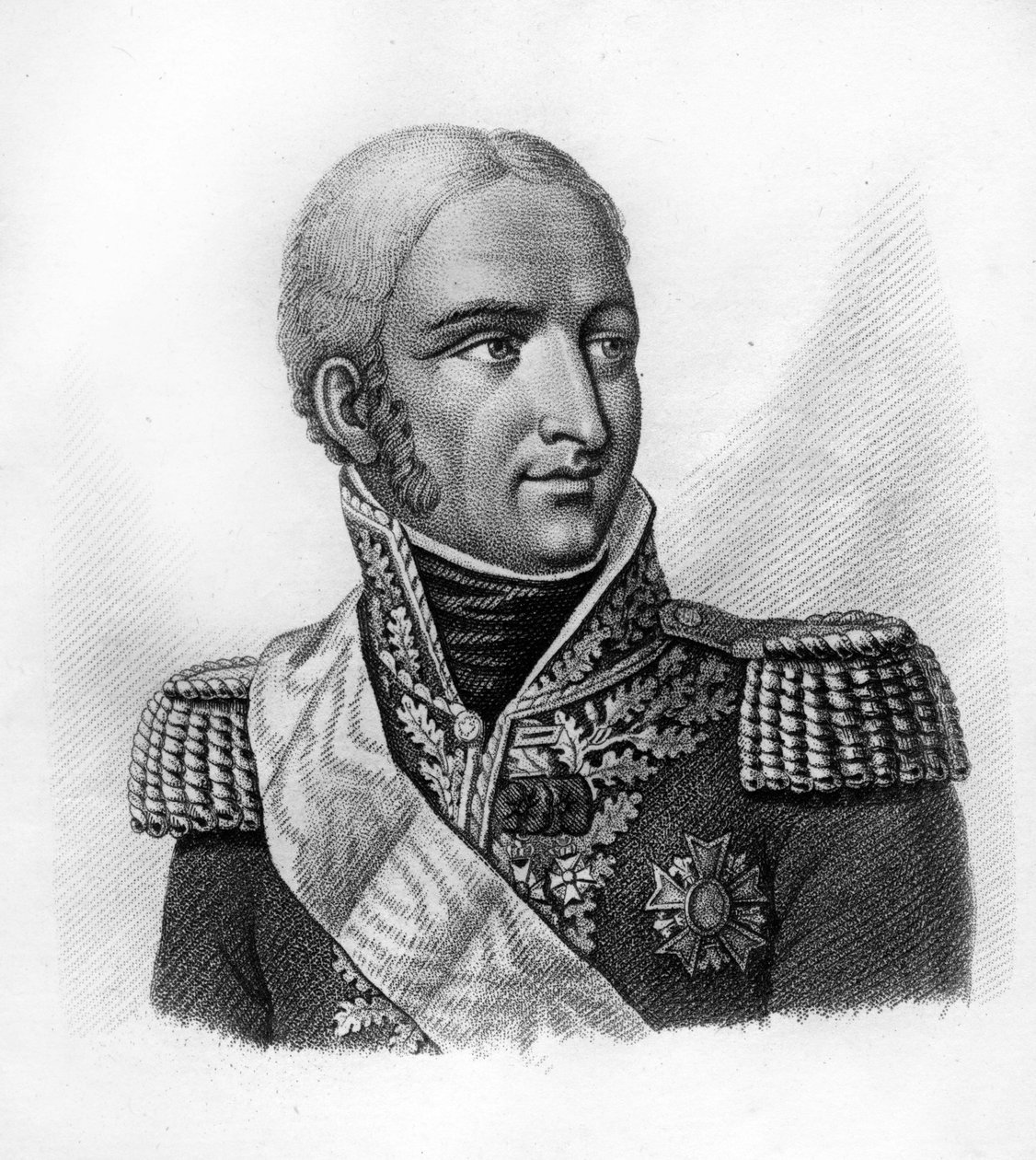 Jean Joseph Paul Augustin Dessolles (eller Jean-Joseph Dessoles (1767-1828) - i Portretter av franske generaler etter franskmennenes seire og erobringer"" - Grav av Ambroise Tardieu i 1818 - Stella Collection av Ambroise Tardieu