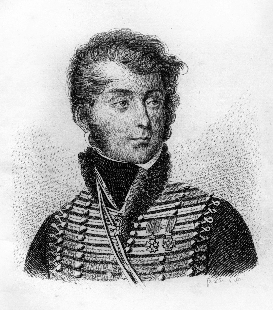 Louis François, Baron Lejeune, brigadegeneral og militærmaler (1775-1848) - i "Portretter av de franske generalene etter franskmennenes seire og erobringer"". Gravert av Ambroise Tardieu i 1818. Stella Collection. av Ambroise Tardieu