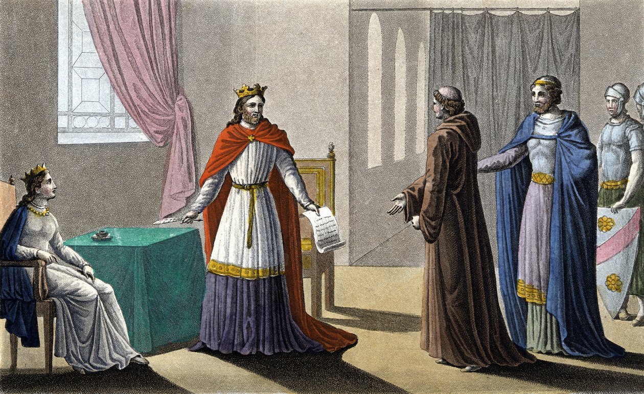 Ludvig VII begynte det andre korstoget etter råd fra Saint Bernard de Clairvaux (San Bernardo di Chiaravalle) og til tross for motstand fra Abbé Suger, som han overlot administrasjonen av kongeriket til under hans fravær og dronning Alienor av Aquitaine. av Ambroise Tardieu