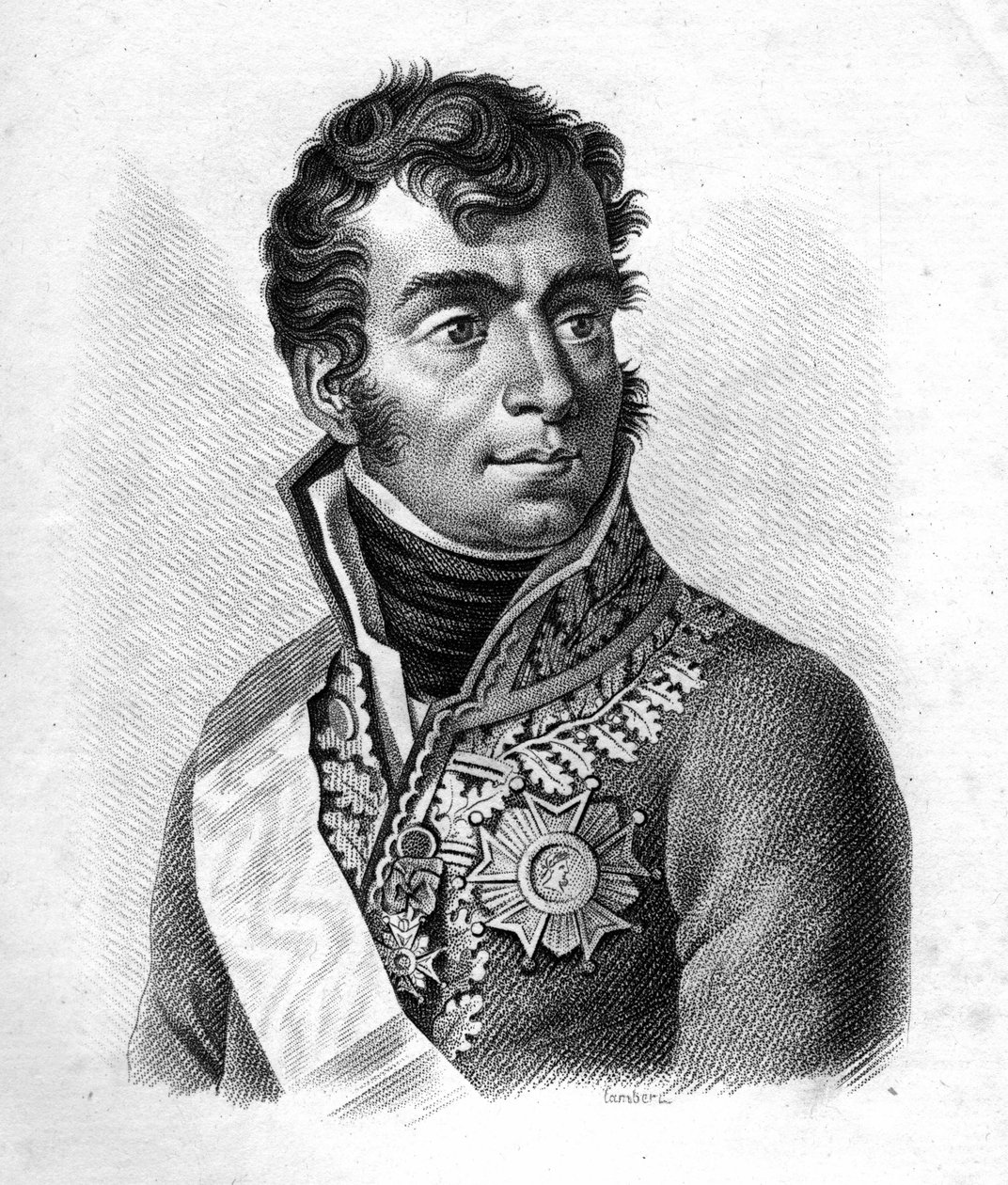 Marechal Auguste Frederic Louis (Auguste-Frederic-Louis) de Viesse de Marmont (1774-1852), hertug av Raguse - Portretter av de franske generalene etter franskmennenes seire og erobringer""""". Gravert av Ambroise Tardieu i 1818. Stella Collection. av Ambroise Tardieu