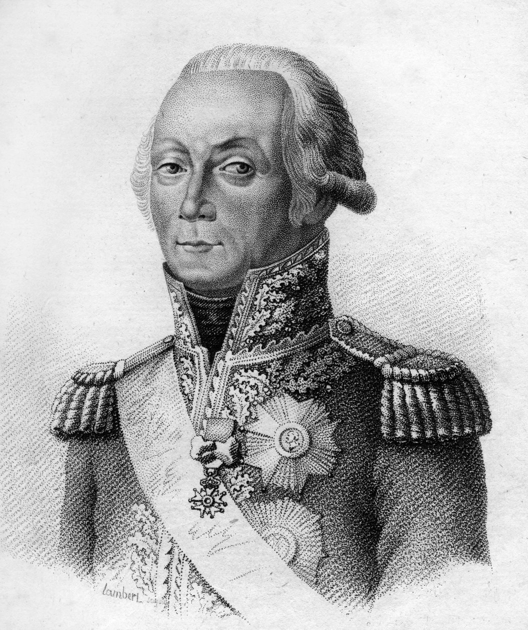 Marshal Kellermann.François Etienne Christophe Kellermann, hertug av Valmy Marshal av Frankrike (1735 til 1820) i «Portretter av franske generaler etter franskmennenes seire og slag»». Gravert av Ambroise Tardieu i 1818. Stella Collection. av Ambroise Tardieu