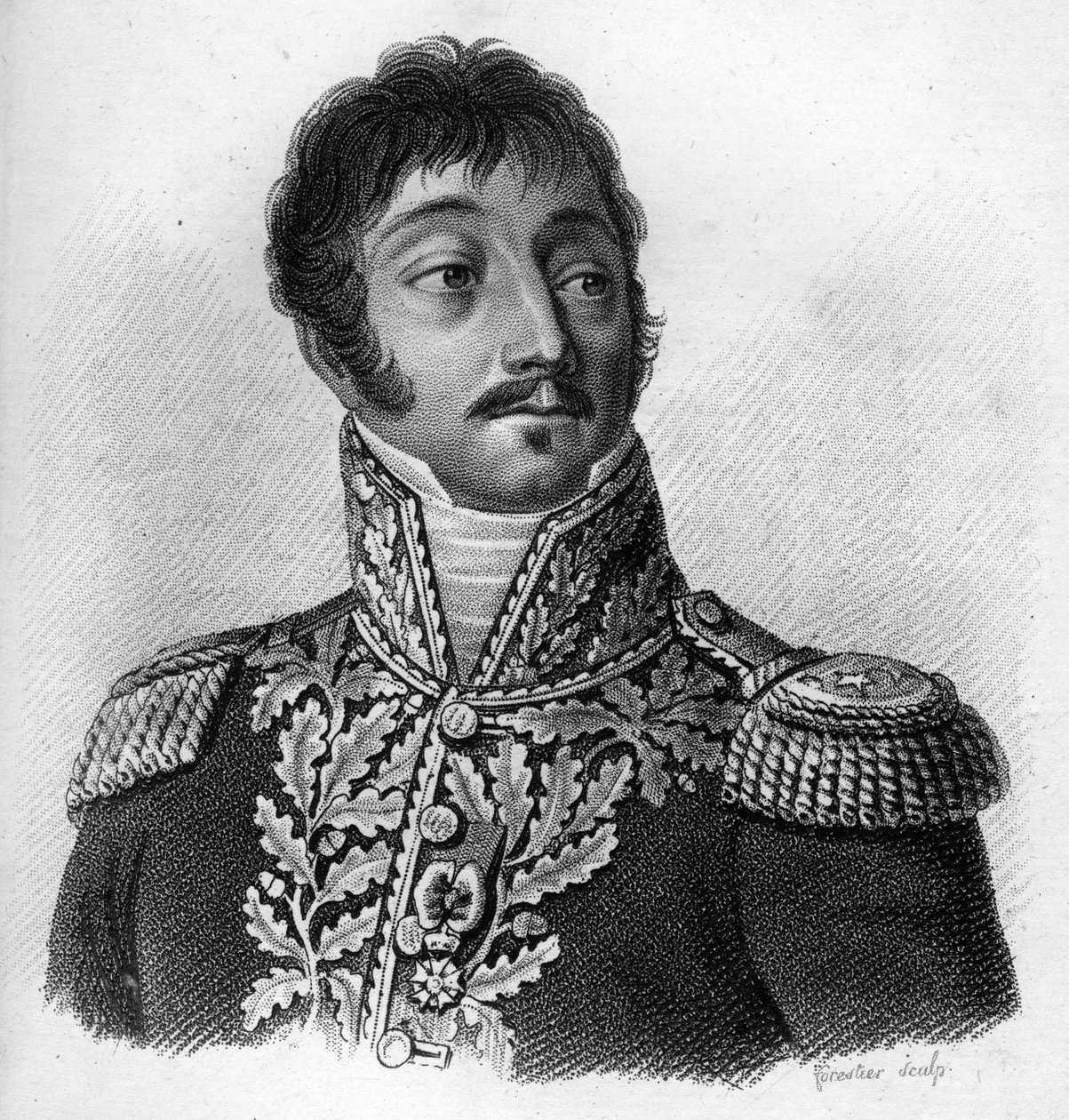 Michel, Sylvestre Brayer (1769-1840) - in” Portraits of the French generals following the victories and conquests of the French””. Engraved by Ambroise Tardieu in 1818. Stella Collection. av Ambroise Tardieu