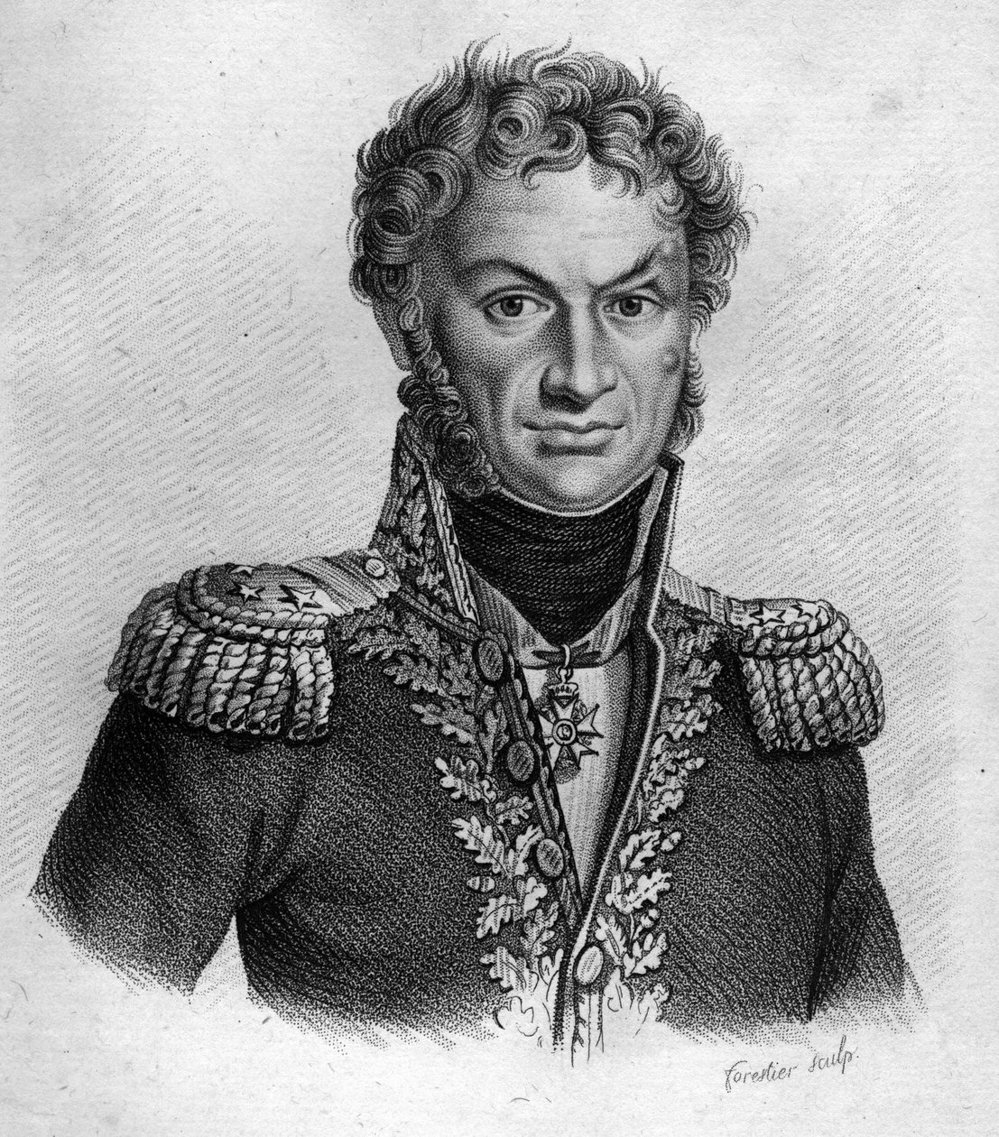 Pierre Cambronne (1770-1842), French general- in “Portraits des généraux français qui suite aux victoires et conquêtes des Français”. Engraved by Ambroise Tardieu in 1818. Stella Collection. av Ambroise Tardieu