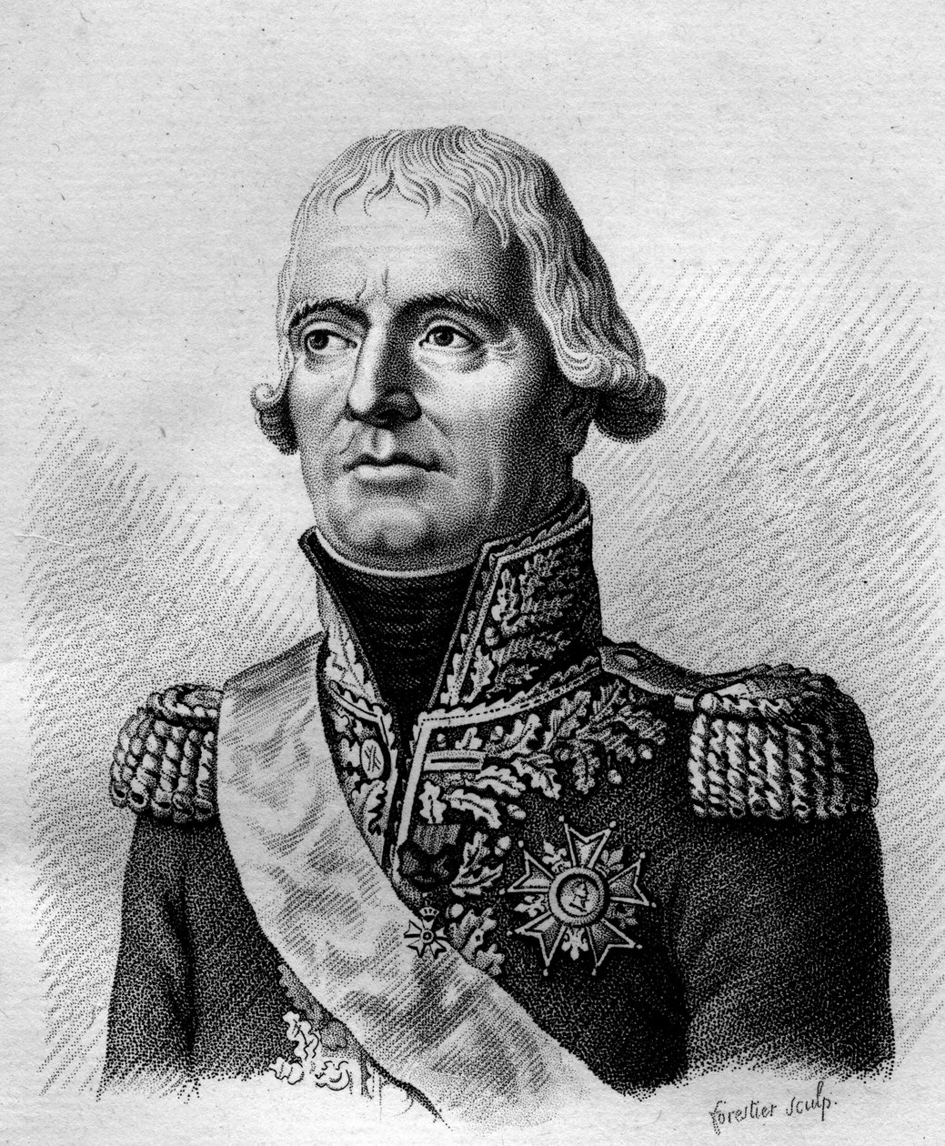 portrett av Jean Mathieu Philibert, grev Serurier (1742-1819), - i "Portretter av franske generaler etter franskmennenes seire og erobringer"". Grav av Ambroise Tardieu i 1818. Stella Collection. av Ambroise Tardieu