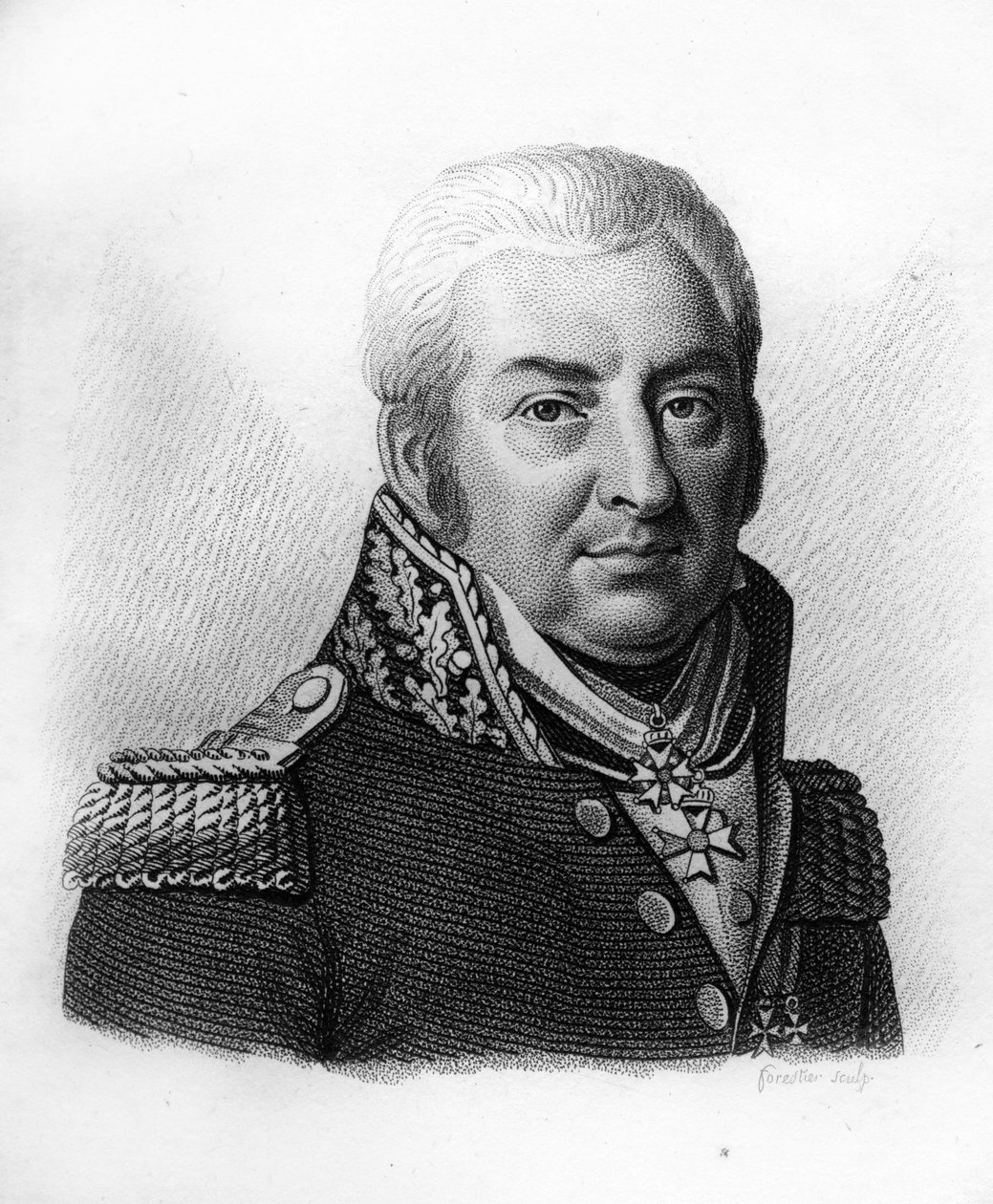 Portrett av general Nicolas Antoine Sanson. 1756-1824.- i “Portretter av franske generaler etter franskmennenes seire og erobringer””. Gravert av Ambroise Tardieu i 1818. Stella Collection. av Ambroise Tardieu