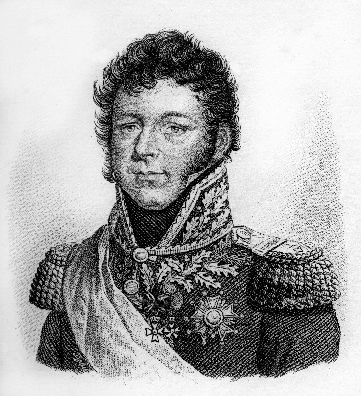 portrett av generalen Nicolas Joseph Maison 1771-1840.- i “” Portretter av de franske generalene etter franskmennenes seire og erobringer””. Gravert av Ambroise Tardieu i 1818. Stella Collection. av Ambroise Tardieu