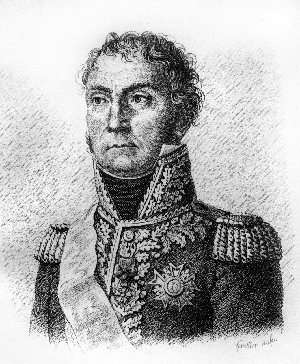 portrett av generalen Joseph SOUHAM 1760-1837.- i” Portretter av de franske generalene etter franskmennenes seire og erobringer””. Gravert av Ambroise Tardieu i 1818. Stella Collection. av Ambroise Tardieu