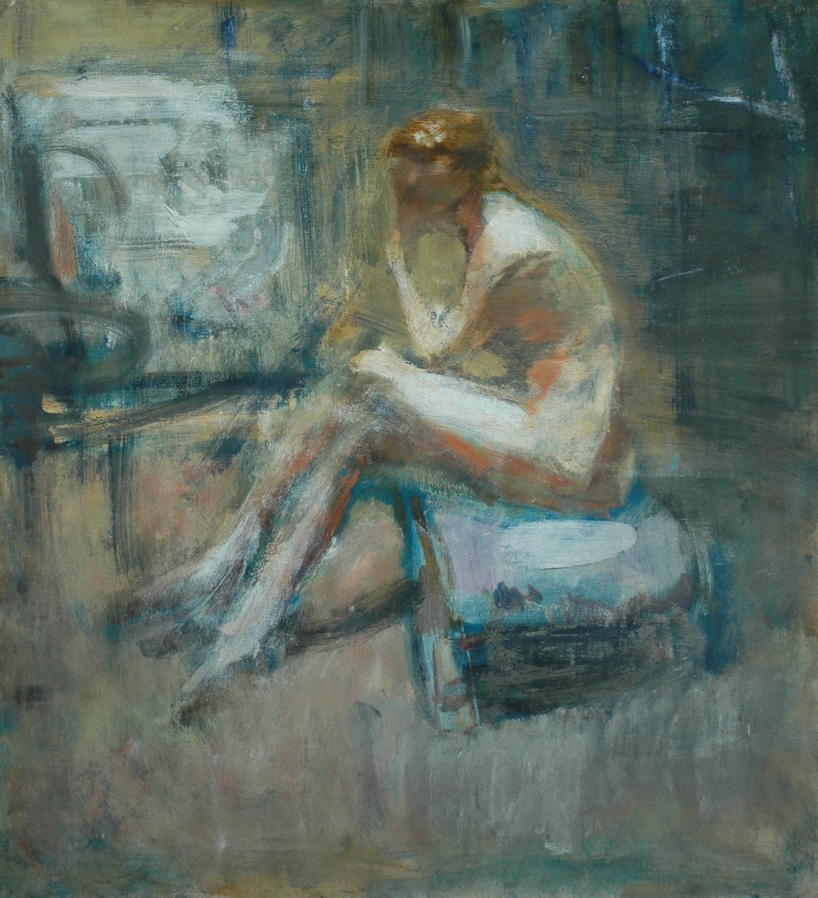 Sittende naken, ca. 1920 av Ambrose McEvoy