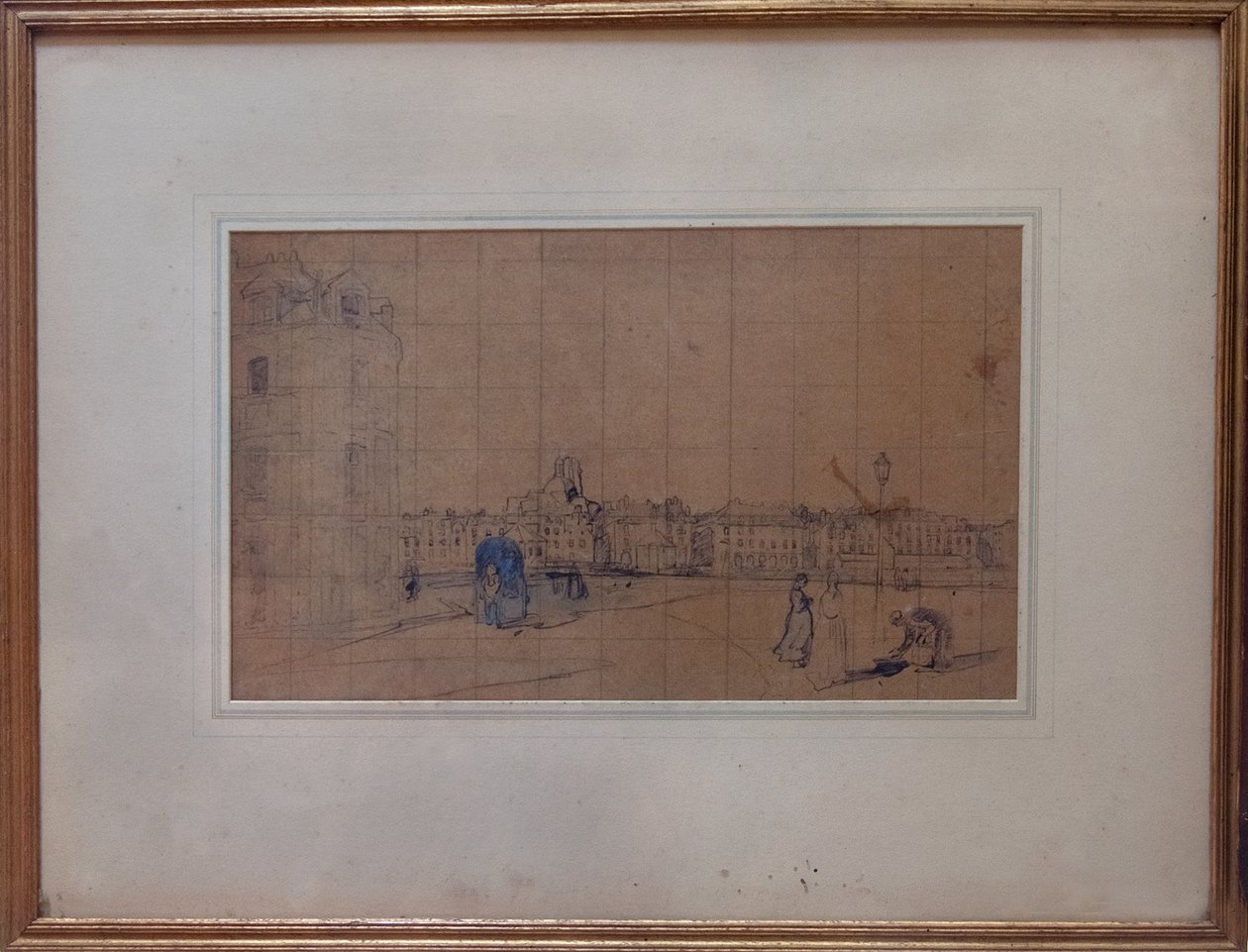 Le Quai de Carenage, Le Pollet, 1928 (blyant og wc på papir) av Ambrose McEvoy