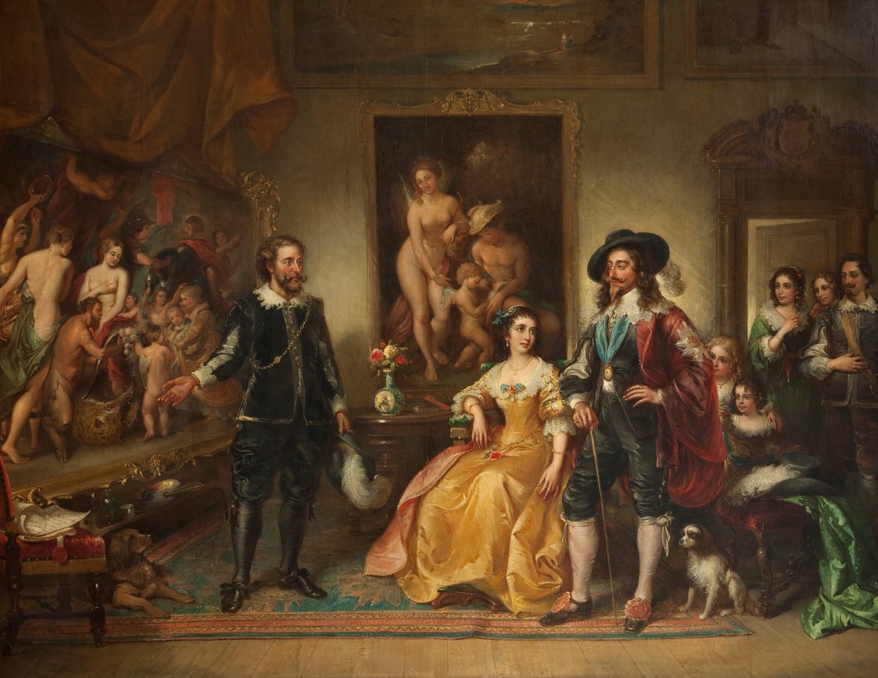 Rubens presenterte sitt bilde fred og krig til Charles I, 1858–71 av Ambrosini Jerôme