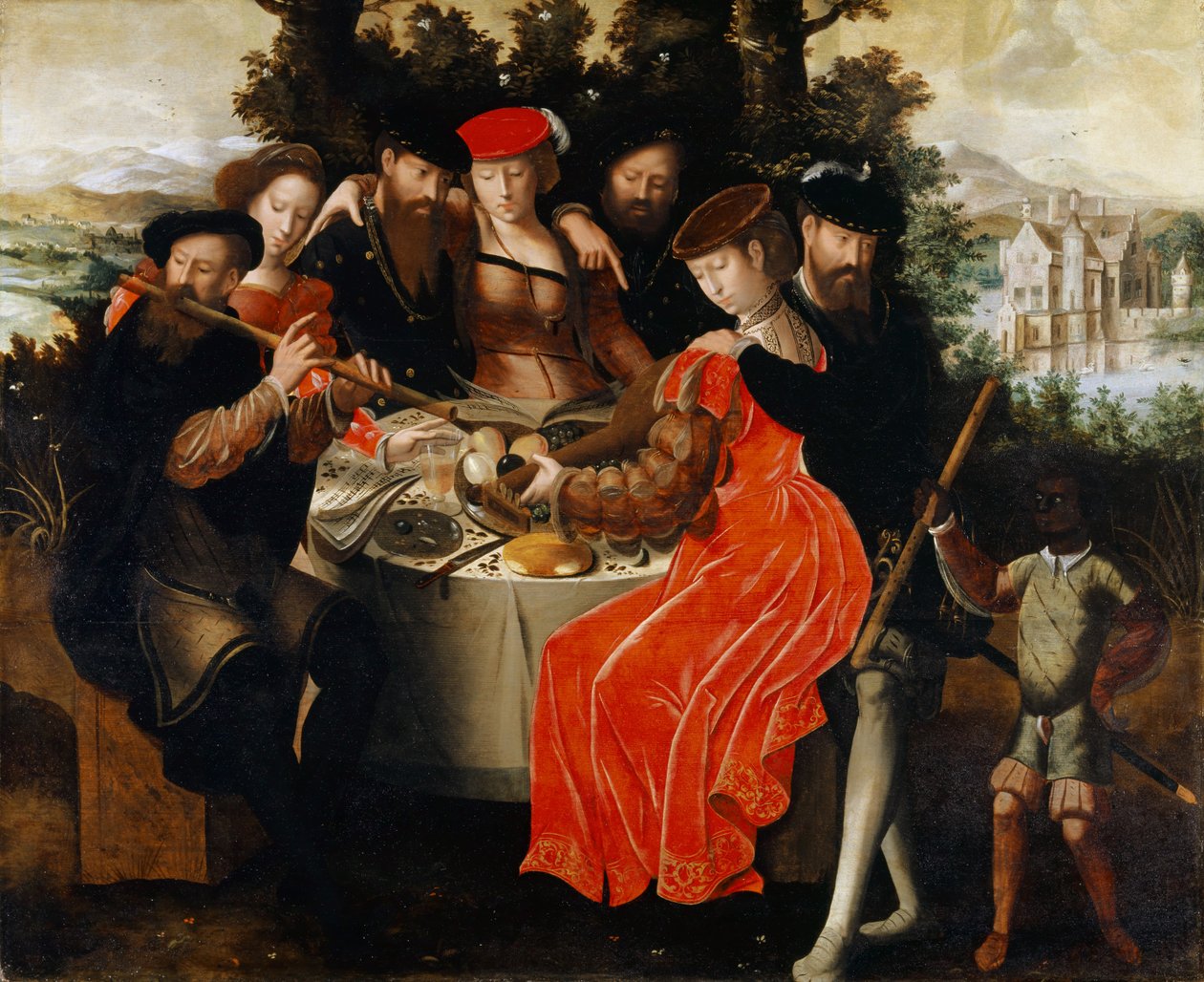 Music Making Company Outdoors, ca. 1540-50 av Ambrosius Benson