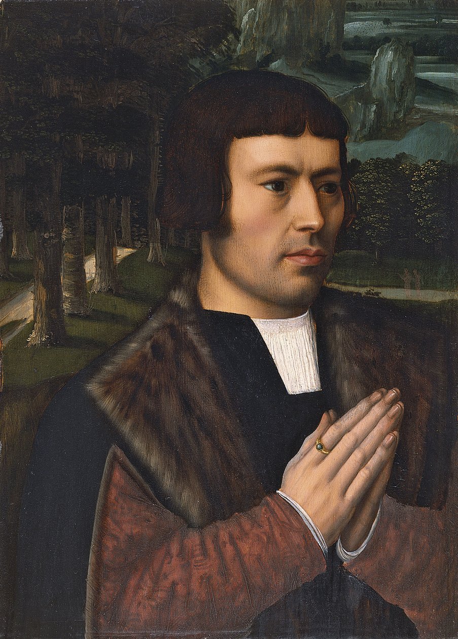 Portrett av en mann som ber av Ambrosius Benson