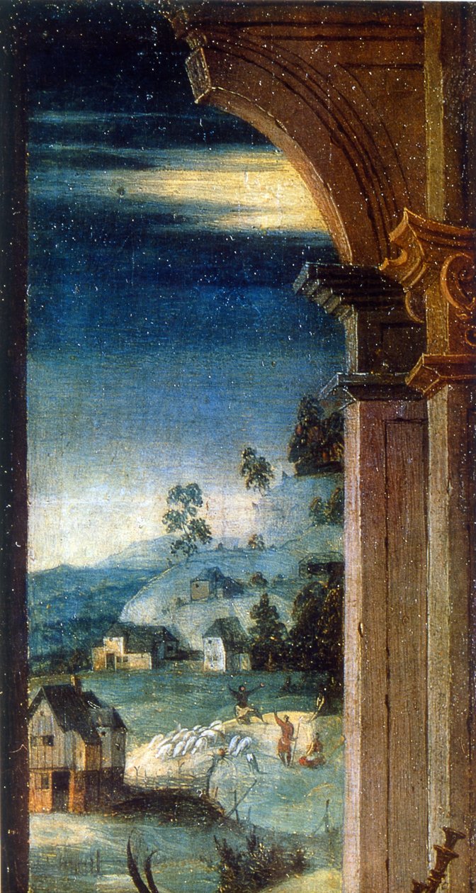 Fødselen (Olje på tre) 1550 av Ambrosius Benson