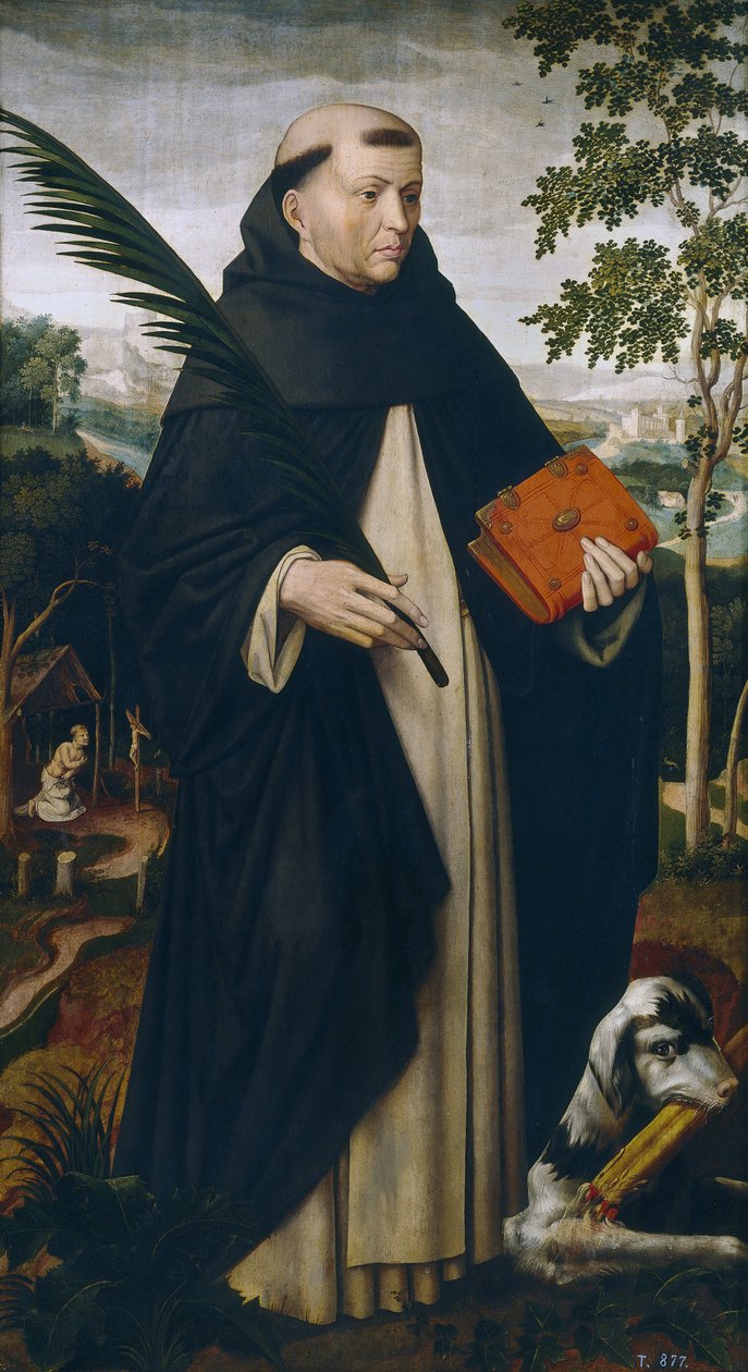 Saint Dominique - Dominique de Guzman (1170-1221) - Saint Dominic - Benson, Ambrosius (1495-1550) - ca 1528 - Olje på tre - 104x57 - Museo del Prado, Madrid av Ambrosius Benson