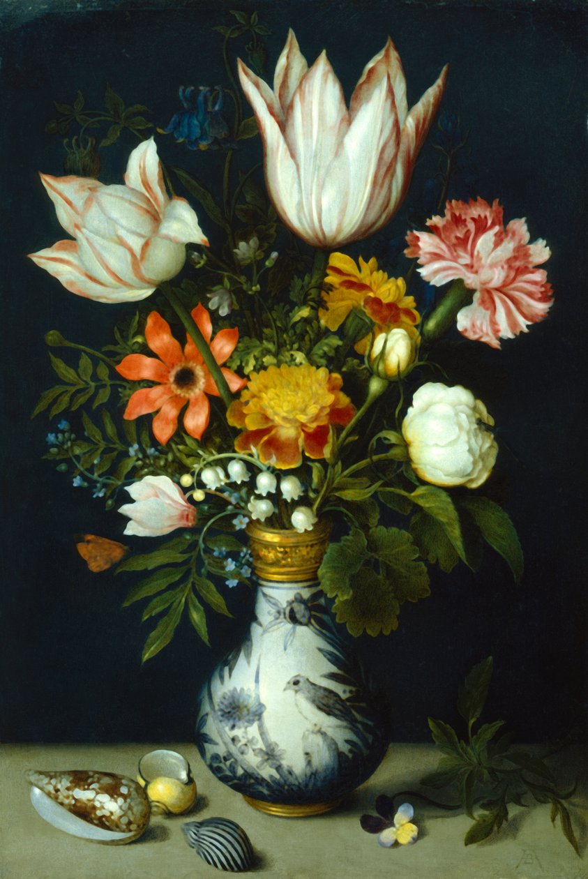 Blomster i porselensvase, c1600 av Ambrosius Bosschaert the Elder