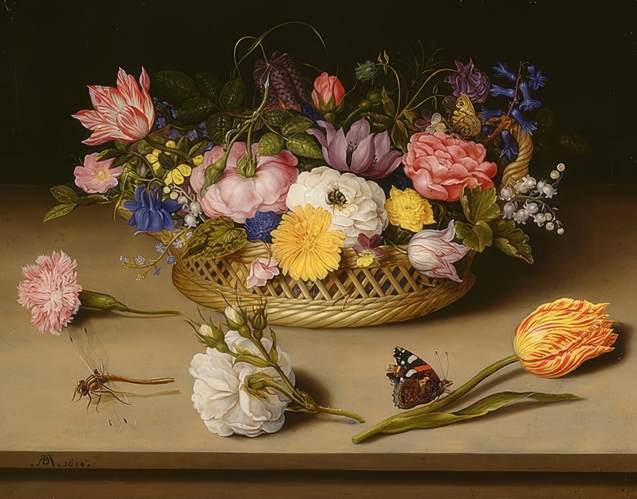 Stilleben med blomster. 1614 av Ambrosius the Elder Bosschaert