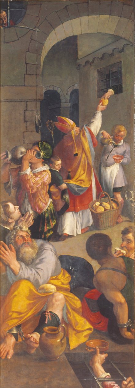Saint Eligius besøker fangene (olje på panel) av Ambrosius the Elder Francken or Franck