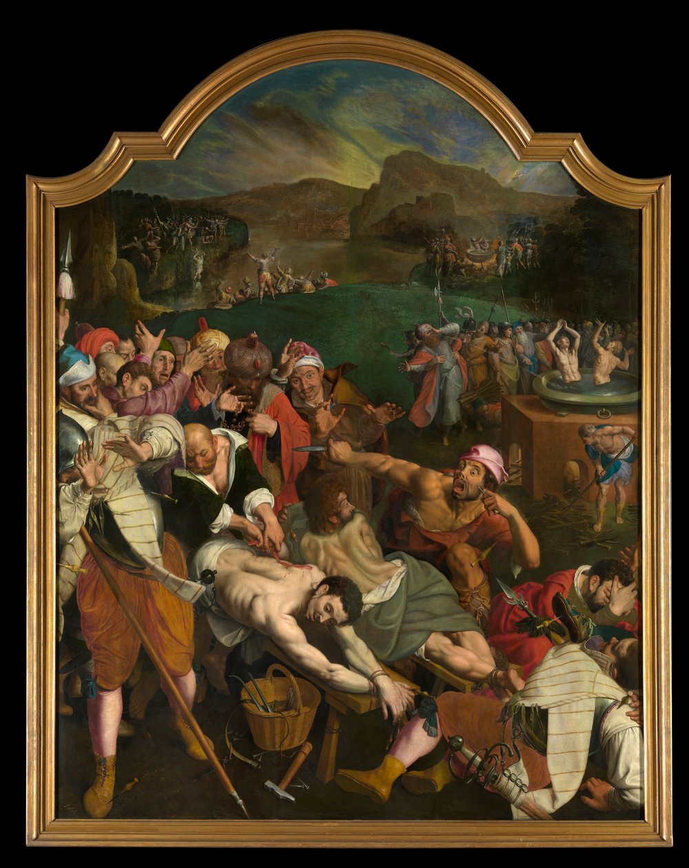 The Martyrdom of Saints Crispin and Crispinian (olje på panel) av Ambrosius the Elder Francken or Franck