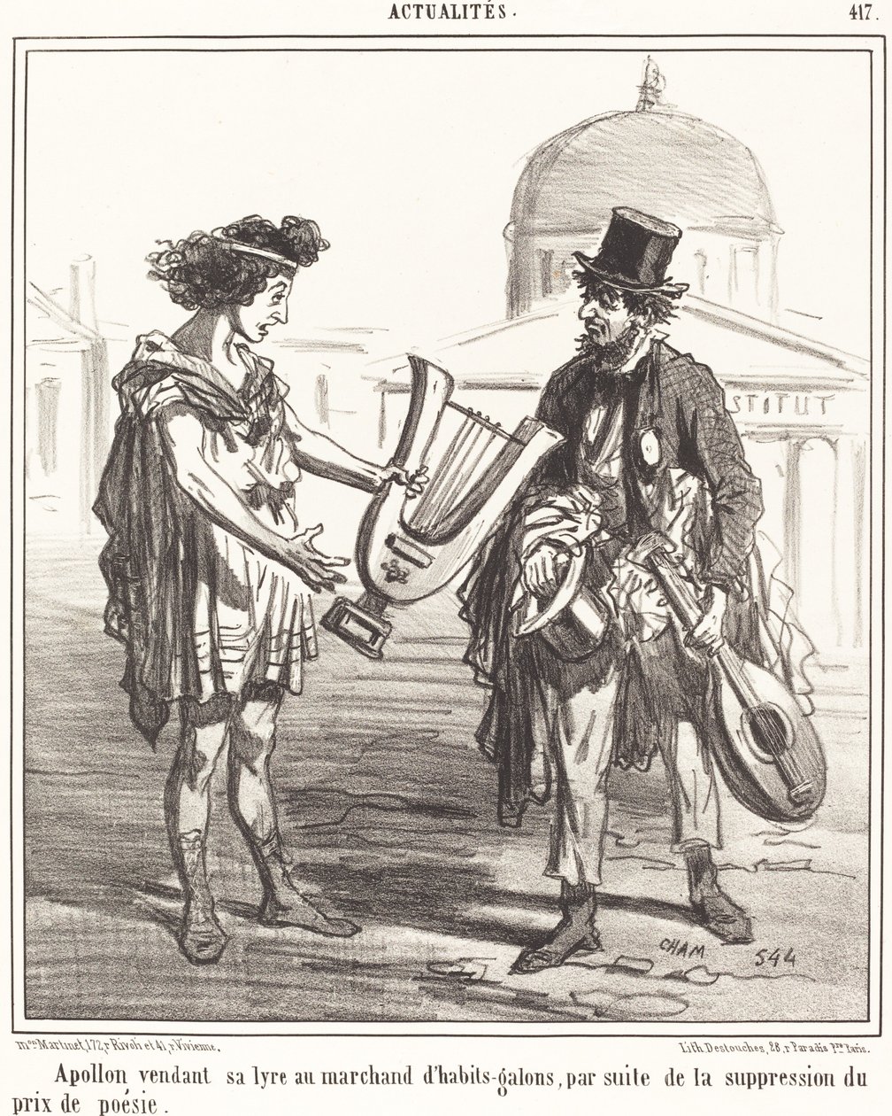 Apollo selger lyren sin av Amédée Charles Henri Cham