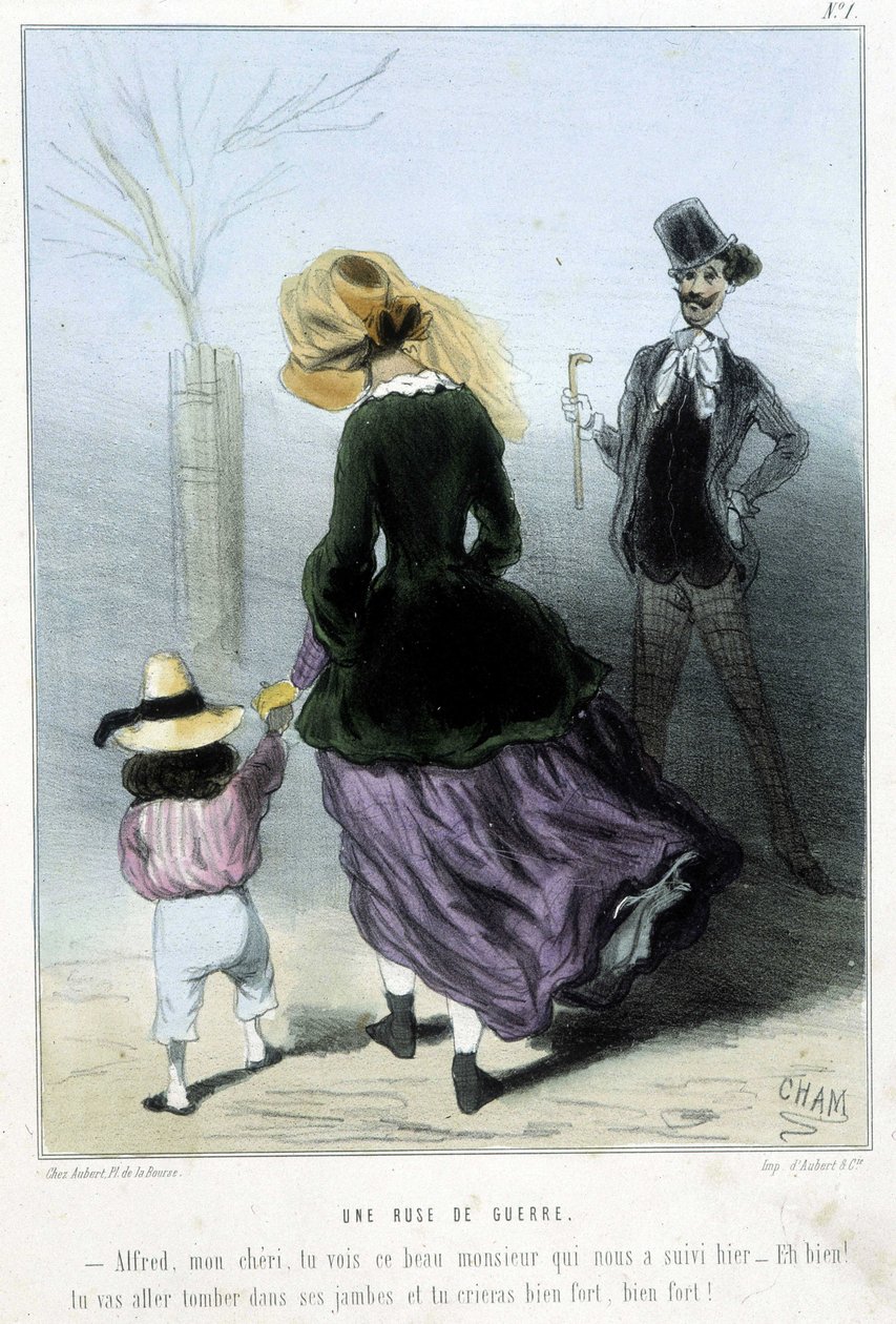 En krigsrus - i "" Madeleines"" av Cham, v.1870-1880 av Amédée de Noé